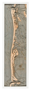 Longboat Key, Florida Wood Carved Topographic Depth Chart/Map