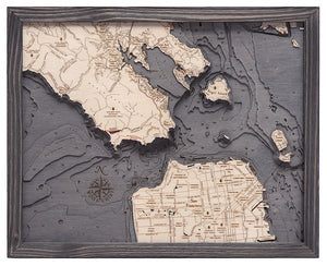 Golden Gate / San Francisco Topographic Depth Chart Map