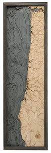 Oregon Coast Wood Carved Topographic Depth Chart/Map