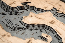 Lake Washington Wood Carved Topographic Map