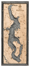 Lake Washington Wood Carved Topographic Map