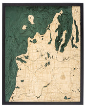 Michigan Route M22 Michigan Wood Carved Topographic Depth Chart/Map