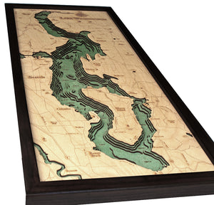 Lake Washington Wood Carved Topographic Map