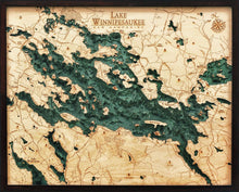 Lake Winnipesaukee Wood Carved Topographic Depth Chart/Map