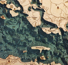 Lake Winnipesaukee Wood Carved Topographic Depth Chart/Map