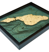 Catalina Island Wood Carved Topographic Depth Chart/Map