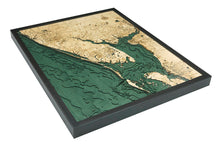 Charlotte Harbor Wood Carved Topographic Depth Chart/Map