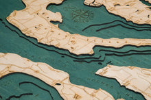 Whidbey & Camano Islands Wood Carved Topographic Depth Chart/Map