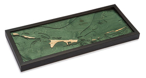 Walker Cay Wood Carved Topographic Depth Chart/Map