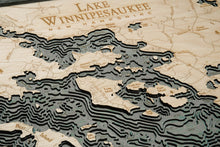 Lake Winnipesaukee Wood Carved Topographic Depth Chart/Map